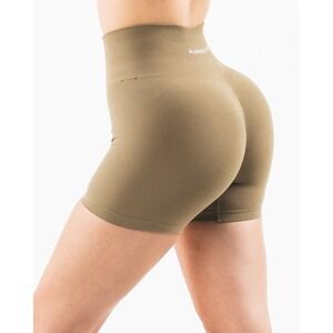 Alphalete High-Waist Amplify Athletic Shorts in Olive